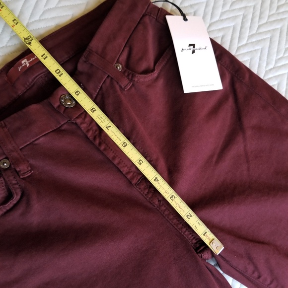 💥NWT💥 7 For All Mankind burgundy skinny jeans ❤ - Picture 4 of 4